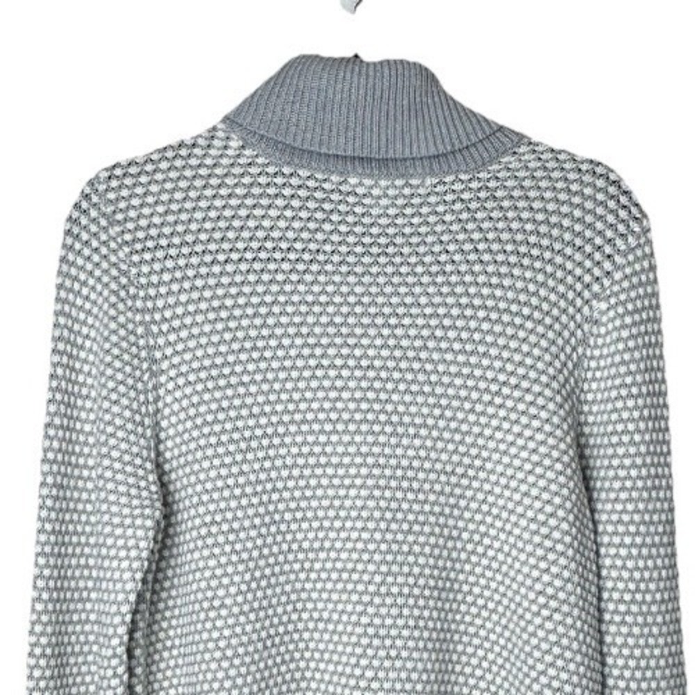 LIZ CLAIBORNE Women's XL‎ Turtleneck Sweater Gray/White Long Sleeve Pullover - Picture 3 of 6